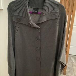 Gray Women's Sweater Cape